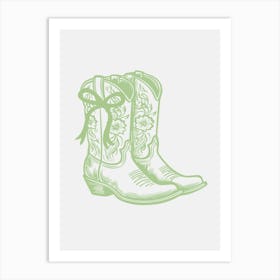 Sage Green Boots Art Print