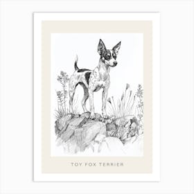 Toy Fox Terrier Dog Line Sketch 1 Poster Art Print