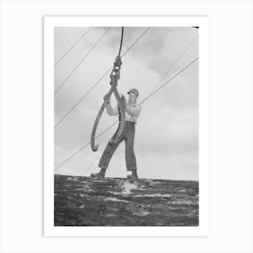 Lumberjack Ready To Sink The Hook Into A Log, Long Bell Lumber Company, Cowlitz County, Washington By Russell Lee Art Print