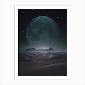 Moon In The Desert Art Print