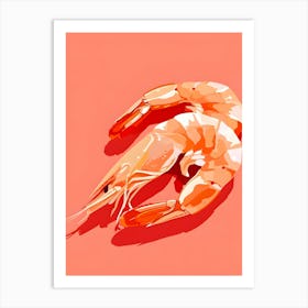 Shrimp On A Pink Background Affiche