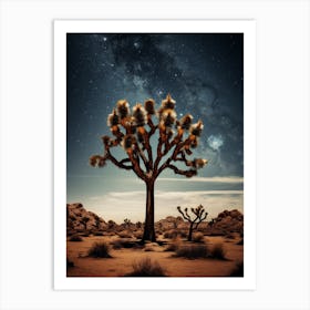  Photograph Of A Joshua Tree With Starry Sky 2 Art Print