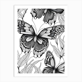 Black Swallowtail Butterfly William Morris Inspired 1 Art Print