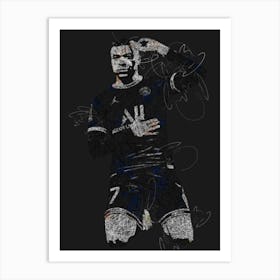 Kylian Mbappe 2 Art Print