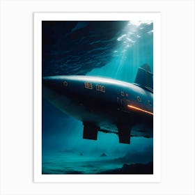 Submarine In The Ocean-Reimagined 23 Art Print