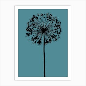 Teal black allium Art Print