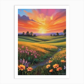 Sunset In The Meadow 23 Art Print