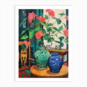 Flowers In A Vase Still Life Painting Bougainvillea 3 Art Print