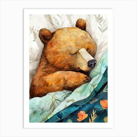 Sleepy Bear animal story Art Print