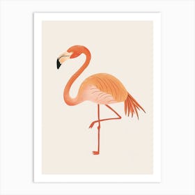 Chilean Flamingo Heliconia Minimalist Illustration 1 Art Print