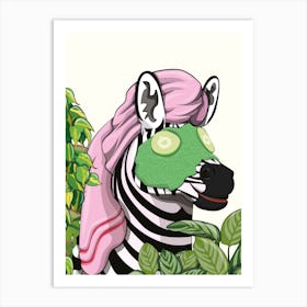 Zebra Bathroom Facemask Art Print