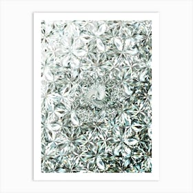 Jewel White Diamond Pattern Array with Center Motif n.0003 Art Print