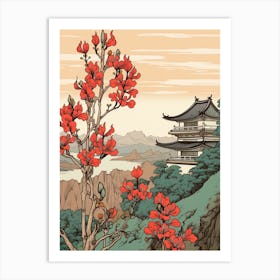 Hagi Bush Clover 2 Japanese Botanical Illustration Art Print