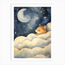 Baby Chipmunk 1 Sleeping In The Clouds Art Print