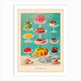Jelly Dessert Platter Retro Collage 5 Poster Art Print