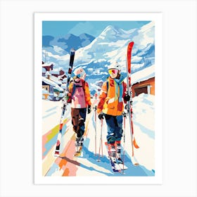 Steamboat Ski Resort   Colorado Usa, Ski Resort Illustration 2 Art Print