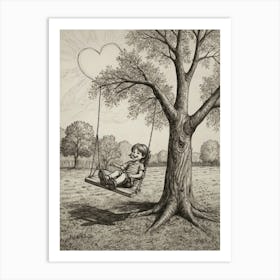 Child On A Swing Art Print