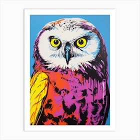 Andy Warhol Style Bird Snowy Owl 4 Art Print