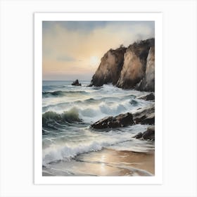 Vintage Coastal Seaside Painting (20) 1 Art Print