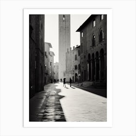 San Gimignano, Italy,  Black And White Analogue Photography  3 Art Print