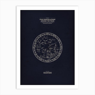 Starmaps Illustrated 1 Southern Hemispheres Art Print