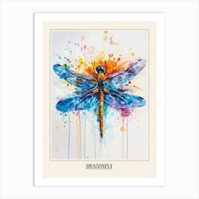 Dragonfly Colourful Watercolour 2 Poster Art Print