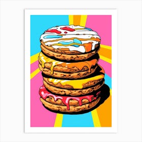 Cartoon Stack Of Frosted Cookies Pop Art Art Print