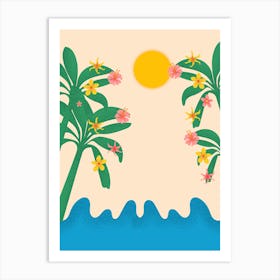 Palm Trees On The Beach 3 Art Print