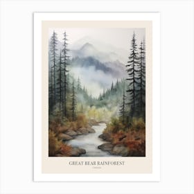 Autumn Forest Landscape Great Bear Rainforest Canada 2 Poster Art Print