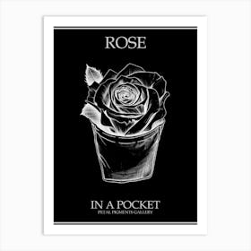 Rose In A Pocket Line Drawing 3 Poster Inverted Art Print