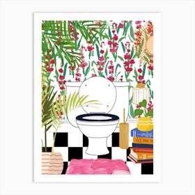 Boho Tropical Bathroom Art Print