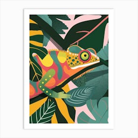 Chameleon In The Jungle Modern Abstract Illustration 2 Art Print