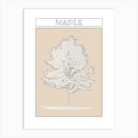 Maple Tree Minimalistic Drawing 2 Poster Art Print