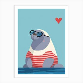 Little Manatee 1 Wearing Sunglasses Art Print