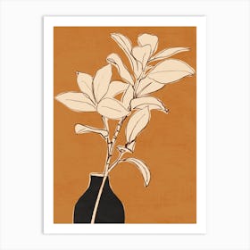 Minimal Abstract Art Vase Plant 10/2 Art Print