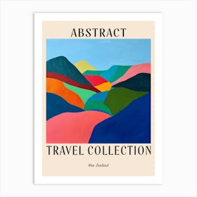 Abstract Travel Collection Poster New Zealand 4 Art Print