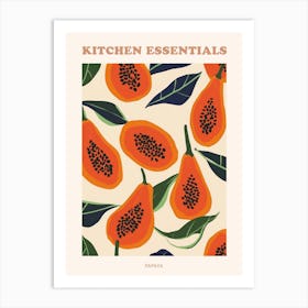 Papaya Pattern Illustration Poster 4 Art Print