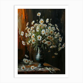 Baroque Floral Still Life Daisy 3 Art Print