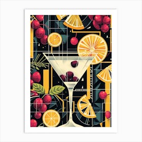 Fruity Art Deco Cocktail 5 Art Print