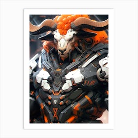 Samurai Bull Art Print