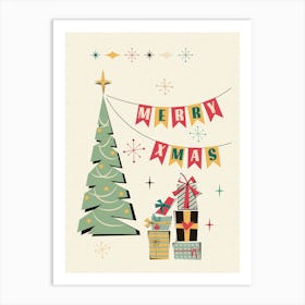 Mid Century Modern Christmas Tree Art Print