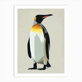 King Penguin Robben Island Minimalist Illustration 1 Art Print