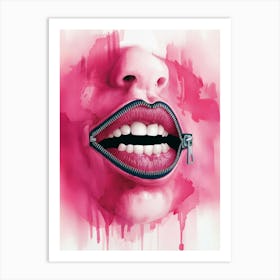 Zippered Lips Art Print