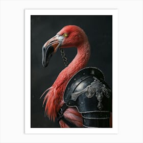 Flamingo In Armor 1 Art Print