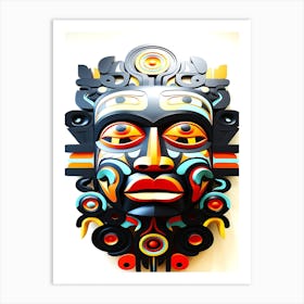 Queen Charlotte Island Native Mask - Mask Of The Gods Art Print