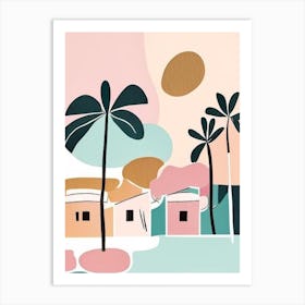 Koh Samui Thailand Muted Pastel Tropical Destination Art Print