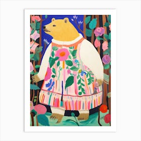 Maximalist Animal Painting Bear 1 Art Print