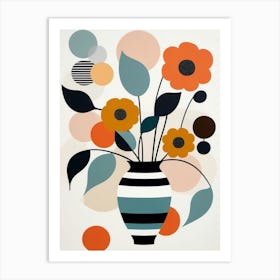 Flowers In A Vase Abstract Art Print