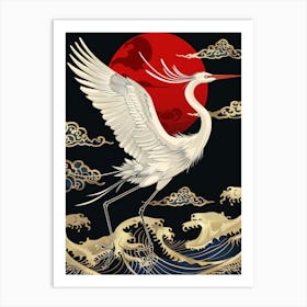 White Crane 1 Art Print