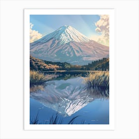 Mount Fuji Japan 7 Retro Illustration Art Print